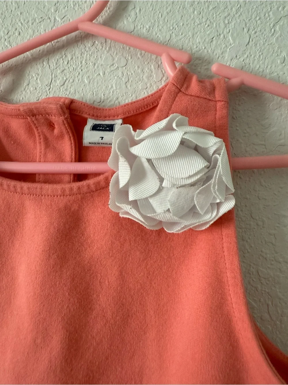 Janie and Jack Coral Peplum Top Girls Size 7 Sleeveless Rosette Shirt